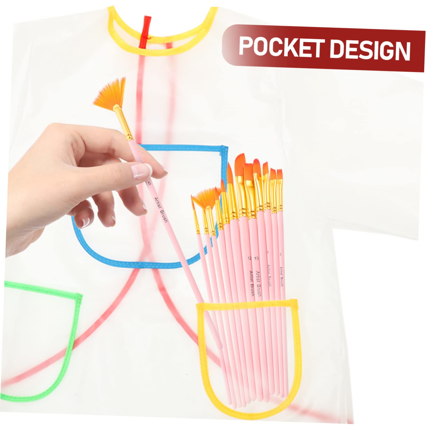 Yardwe 3 Pezzi Grembiule da Pittura Regolabile per Trasparente per Cucina e Attività Creative Maniche Elastiche Protegge Vestiti Durante Pittura