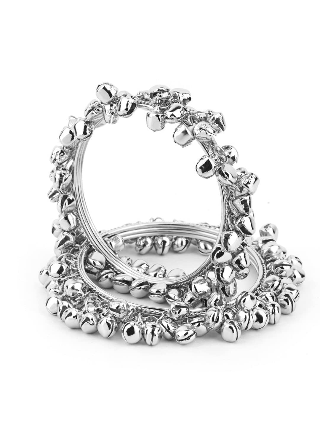 Shining Diva Fashion Latest Antique Silver Plated Set of 2 Stylish Traditional Ghungroo bangles for women (11064b_2.8) (B0B8X687DM) Amazon Price History, Amazon Price Tracker