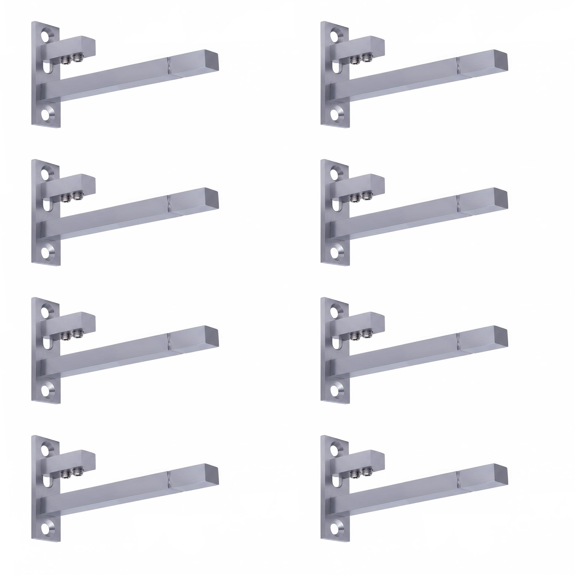 Atlantic F Type Glass Shelf Bracket 6 inch (Stainless Steel, Silver Matt Finish, Adjustable 6/8/10/12 mm, Pack of 4 Piece) — Amazon image 12