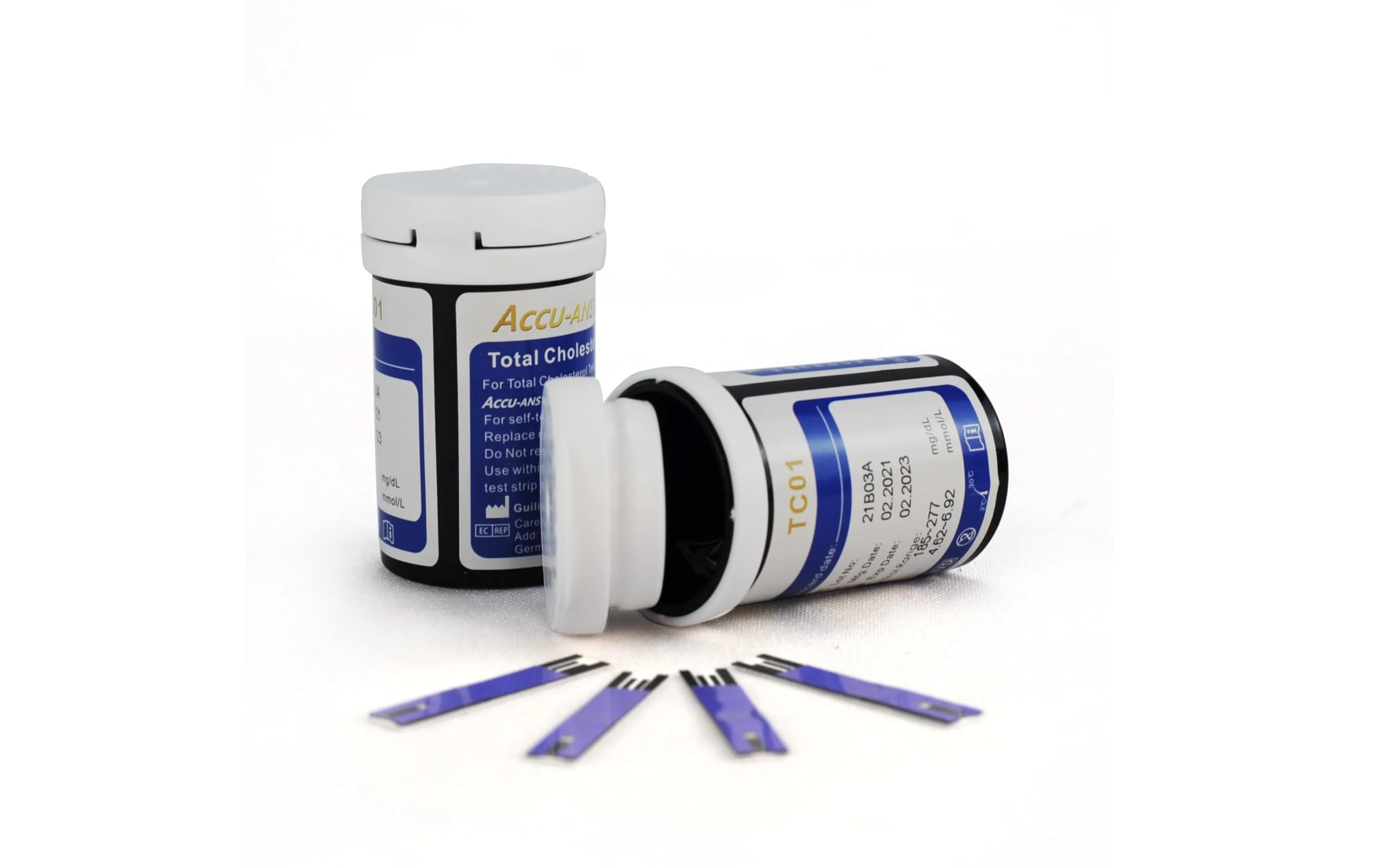 TEST STRIPS for CHOLESTEROL TEST. COMPATIBLE with ACCU ANSWER 4 in 1 MULTI-MONITORING SYSTEM. 25 TEST STRIPS. METER NOT INCLUDED.