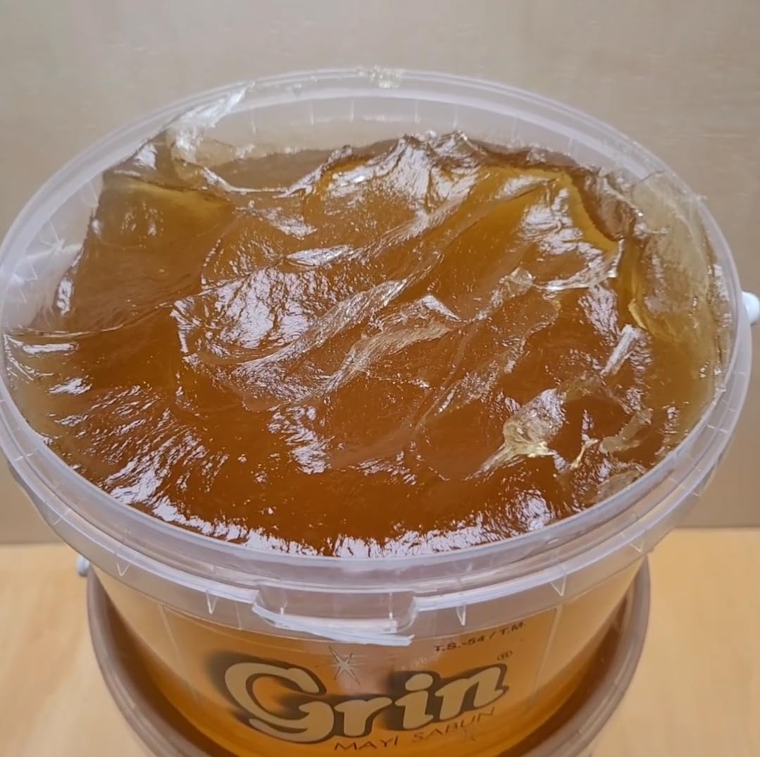 GRİN Ekolojik Arap Sabunu, 3 Kg Organik Jel Sabun, Ayçiçeği Yağı Özlü Doğal Sıvı Sabun (Kova)