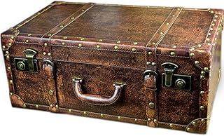 アンティーク風 スーツケース アンティーク木箱 ヴィンテージケース 重厚感のある レトロな木箱 ロック機能付 (横幅50cm)