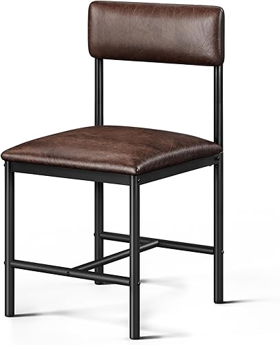 DWVO Juego de 4 sillas de comedor, color marrón