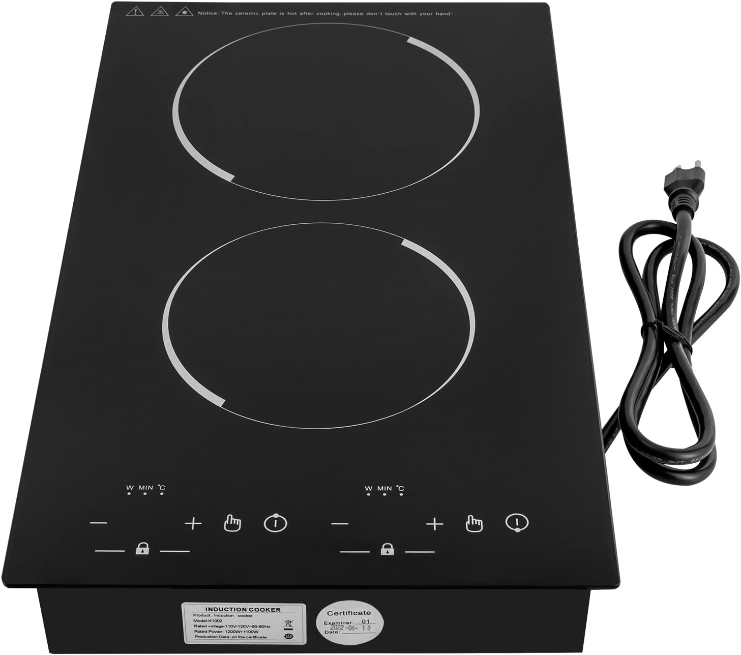 Estufa Eléctrica de 2 Puestos 4000W Portátil con Ajuste de Temperatura