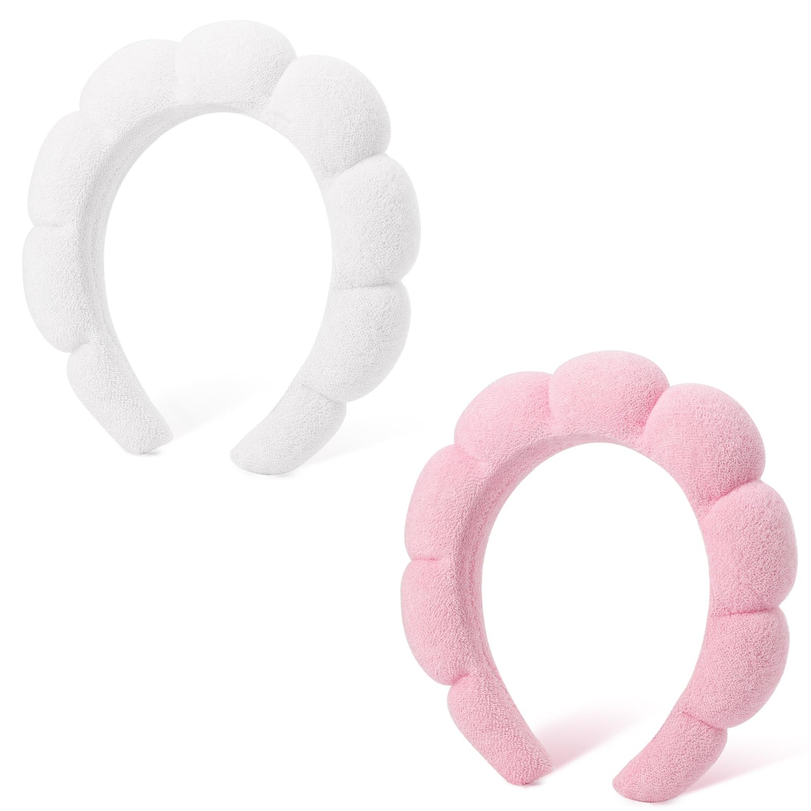 DRESHOW Spa-Stirnband für Damen - Schwamm-Stirnband zum Waschen des Gesichts, Wolken Weiches Frottee für Makeup und Hautpflege