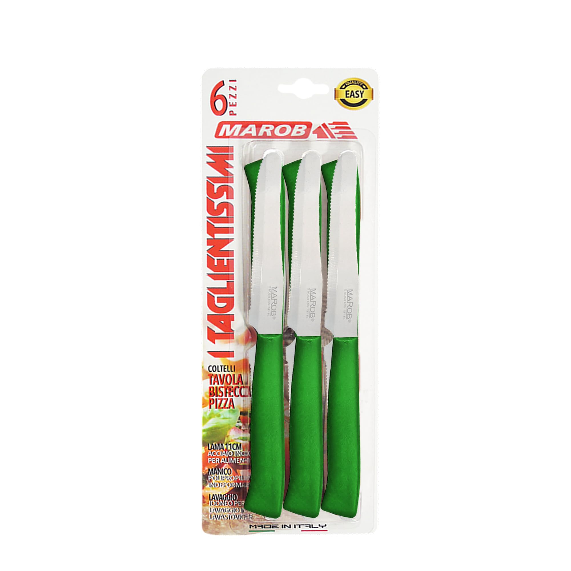 Coltelli tavola horeca 6 pezzi 14h verde marietti made in italy