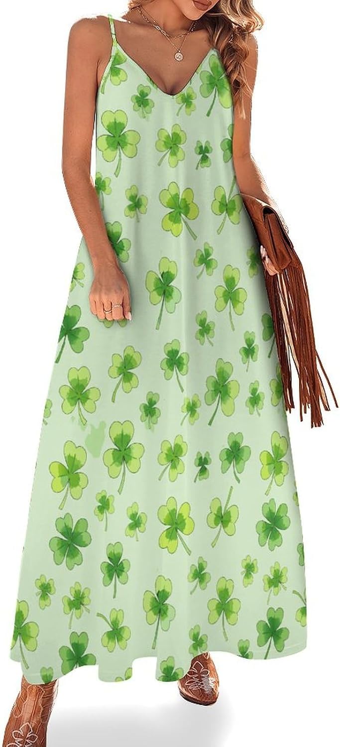 Women's Maxi Dress Spaghetti Strap Sleeveless Long Dress
