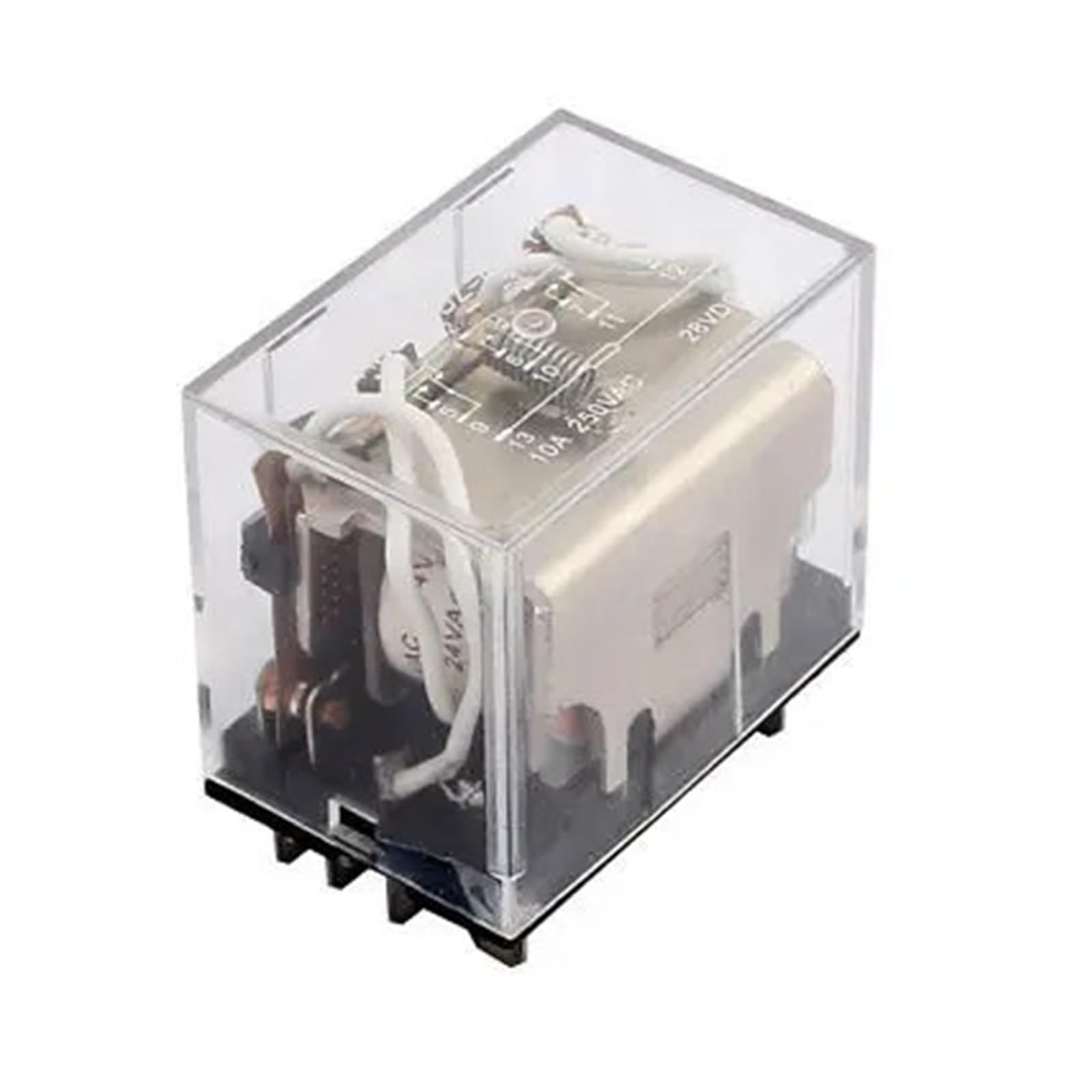 Relé de potencia 24V 4PDT instalado en sistemas de domótica y talleres de automatización 5