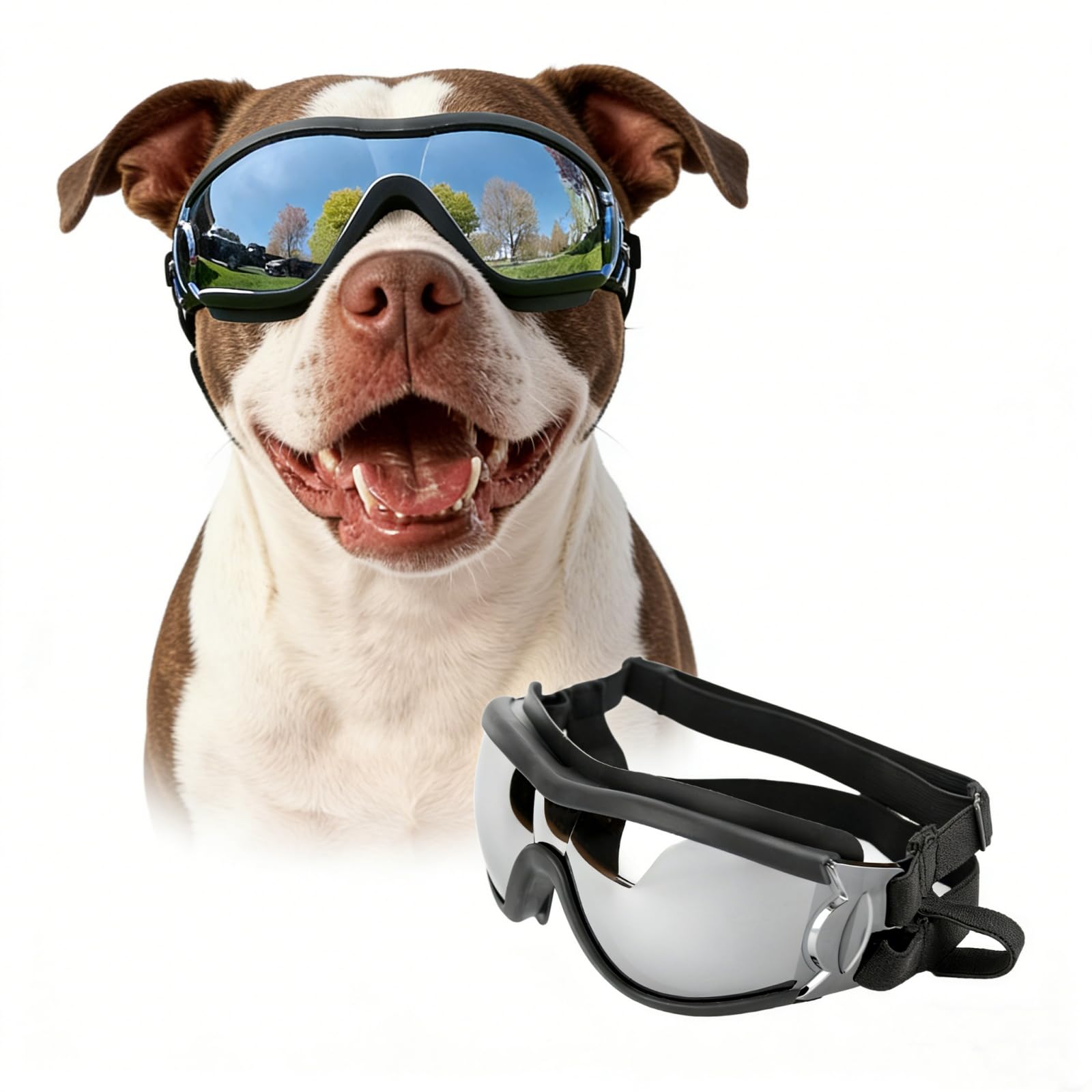 Namsan Dog Goggles Anti-UV Pet Sunglasses Waterproof Windproof Eye Protection for Large/Medium Dog