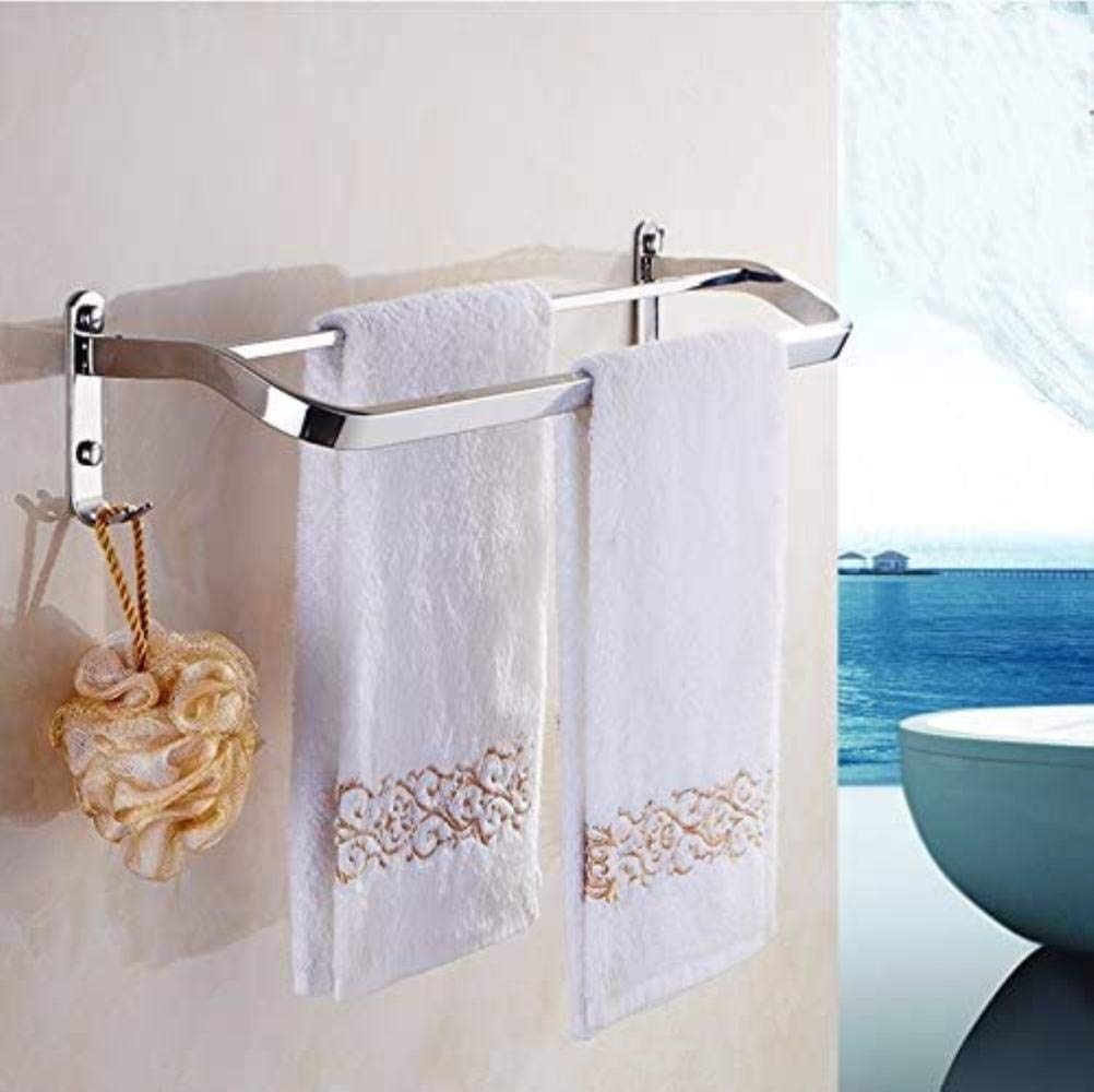 Stendino Portasciugamani con asta in acciaio inossidabile 304 Doppia bordata Adesivo perforato gratuito Hotel Portasciugamani da bagno Accessori per la cucina domestica Appendiabiti Anello a mano
