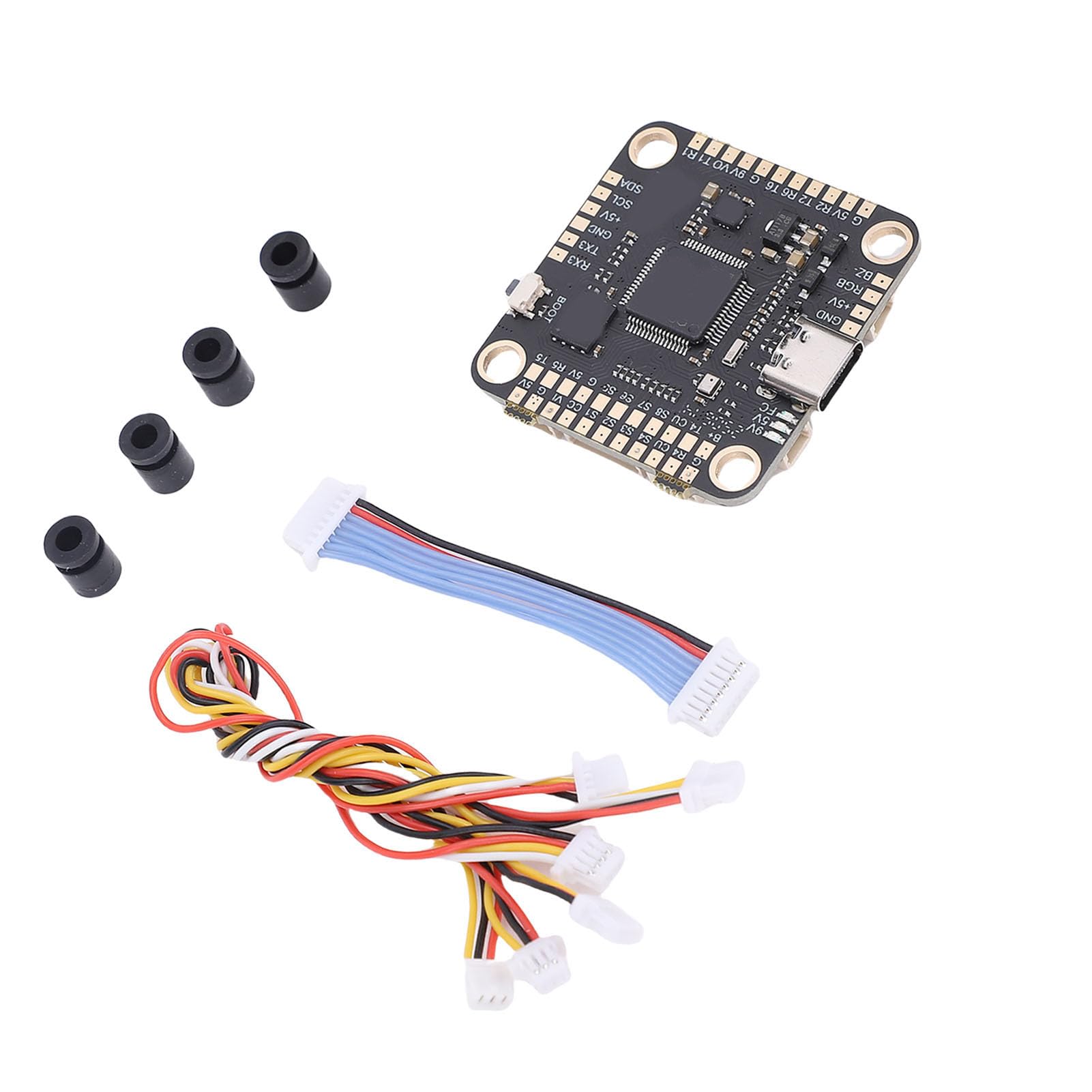 Wakects Controlador de Vuelo de Drones, Pila de Controlador de Vuelo EVA con ESC sin Escobillas 80A, Actualización de Firmware Inalámbrica, Disipador de Calor CNC, Diseño de Múltiples Puertos para