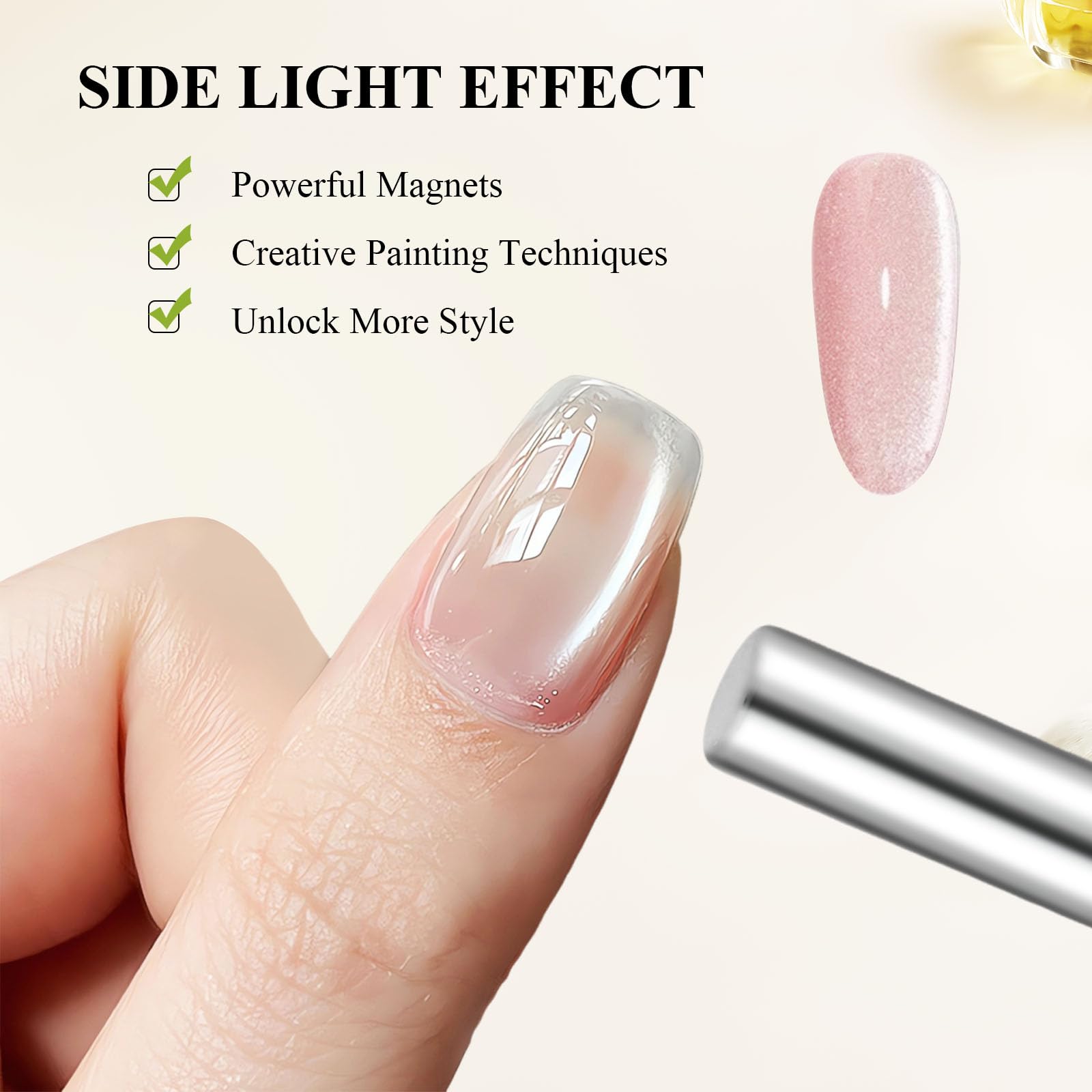 Cat Eye Magnets for Nails Heart Magnets for Cat Eye Gel Polished Nail Tools for Nail Salon or Home 5 Pieces with DIY Rodent Tools with Y Shaped Guide Bars - Image 4
