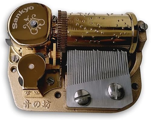 BinkeGG Play Edelweiss Mecanismo de caja de música dorada de 30 notas Sankyo Partes de la caja de música Movimiento musical para cajas de música DIY