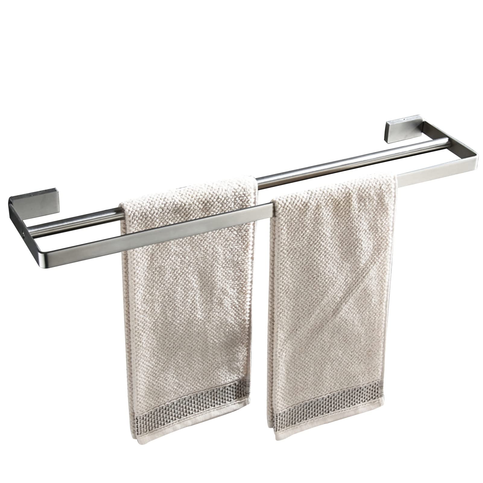 Handtuchhalter, Doppel-Handtuchhalter aus Edelstahl, Handtuchhalter mit gebürstetem Silber-Finish, an der Wand montierte Badetuchstange, mehrere Größen 40 cm, 50 cm, 60 cm, 70 cm, 80 cm Opti