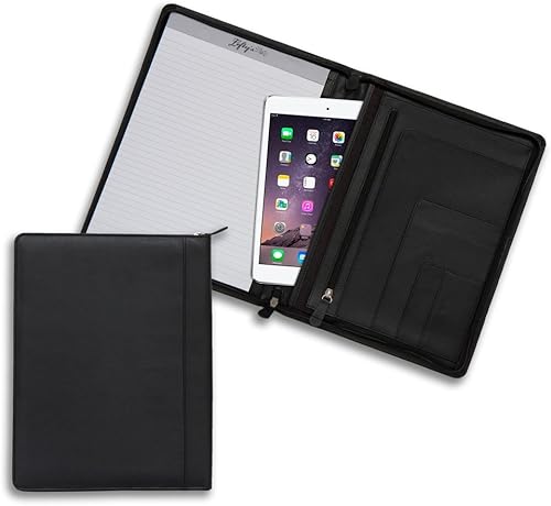 Lefty's - Padfolio de cuero ecológico con cremallera para zurdos