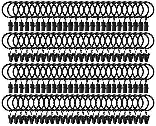 105 Pack Curtain Clips With Rings 1.26" Interior Diameter,Metal Drapery Ring With Clips Compatible With Up To 1 Inch Drapery Rod,Strong Vintage Decorative Rustproof Drapery Window Ring With Hooks #TOP3