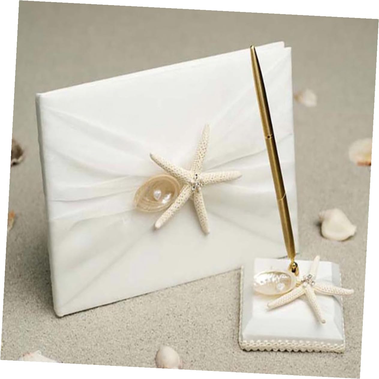 TOYANDONA Guest Book per Matrimonio in Stile Spiaggia con Copertina Bianco, per Registrazione Messaggi e Presenze a Feste di Nozze e Fidanzamento