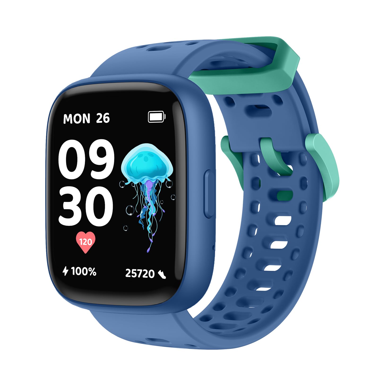 Bettdow Criança SmartWatch, relogio smartwatch com 1.83 Ecrã tátil, à prova d'água IP68, relogio feminino e masculino Despertador Exibição de hora No APP No Phone Registre os passos (Azul)