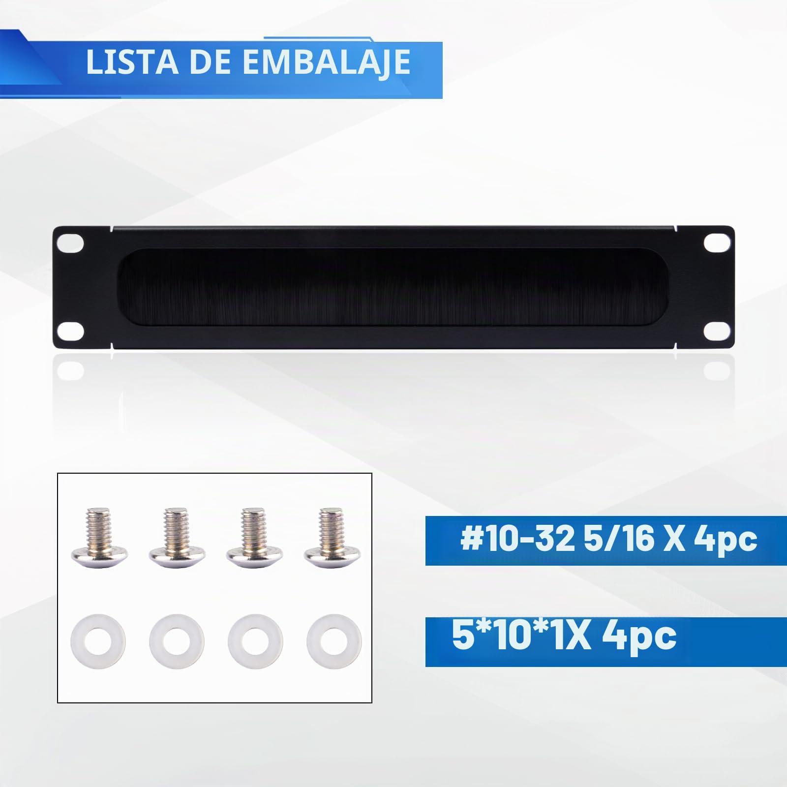 GeeekPi Panel de gestión de cables 1U de 10 pulgadas con tira de cepillo, organizador de cables de montaje en rack para DeskPi RackMate T0/T1/T2/T0 Plus/T1 Plus/TL1 rack de red y gabinete de servidor