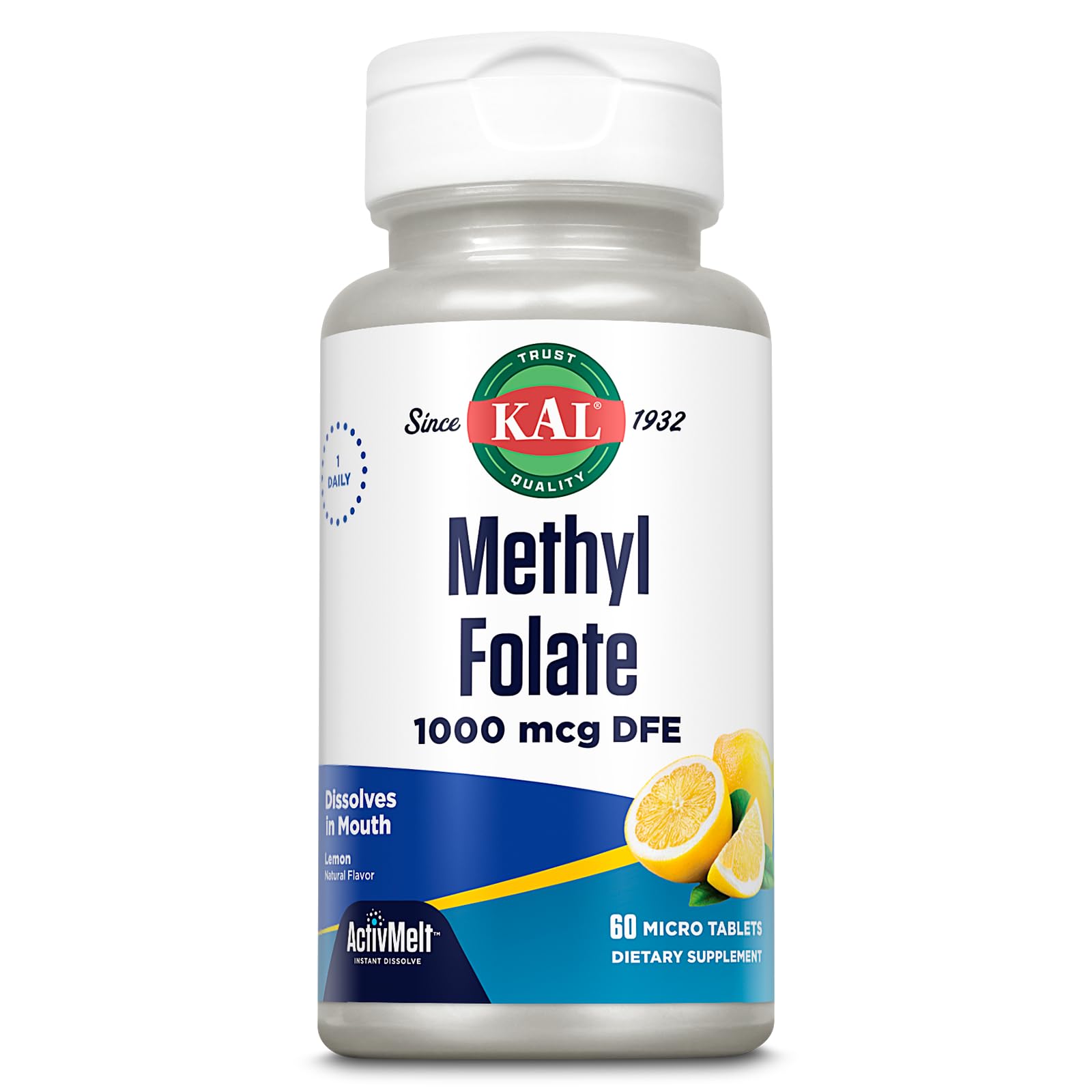 Kal - Methyl Folate Activmelt Lemon 1000 Mcg. 60 Tablets