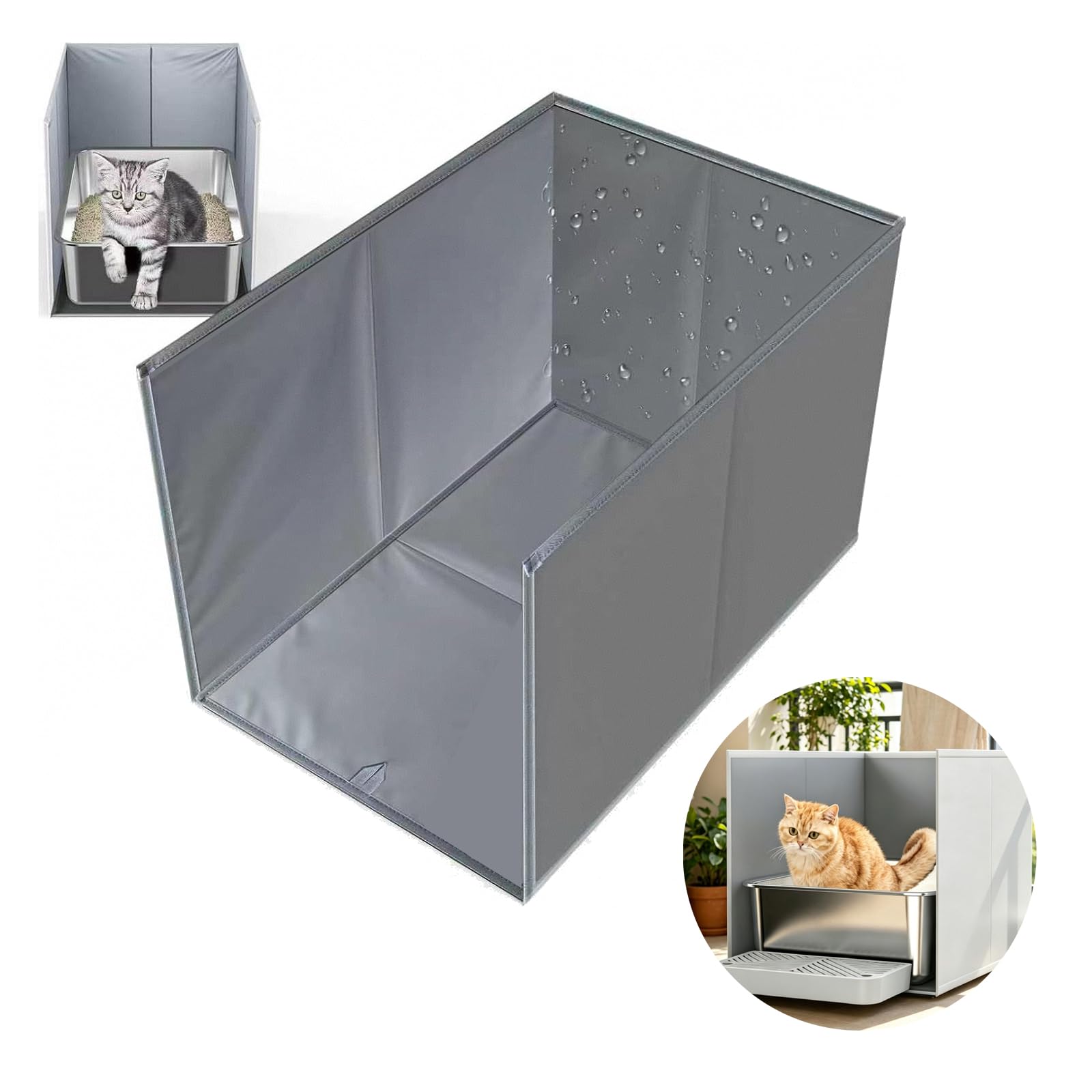 Katzentoilette mit wasserabweisender Oberfläche und offenem
