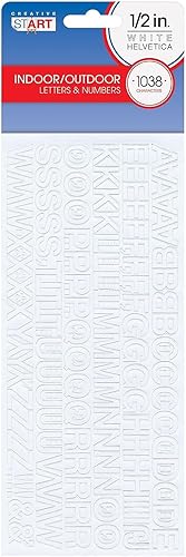 autoadhesivo 1 2" letras, números y caracteres 4152 unidades, Blanco