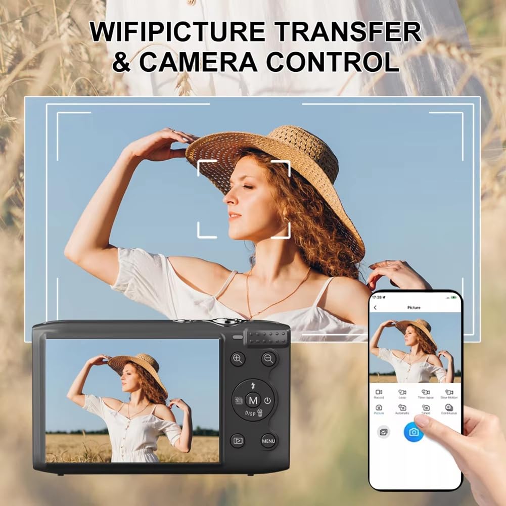 Fotocamera Digitale 5K 72 Megapixel Schermo da 2,8" Zoom 16X Videocamera per Vlog Vintage Registratore Video per Adolescenti e Adulti