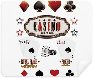 Gambling Utensils Pattern Playing Cards Cleaning Cloth Screen Cleaner 2pcs Suede Fabric