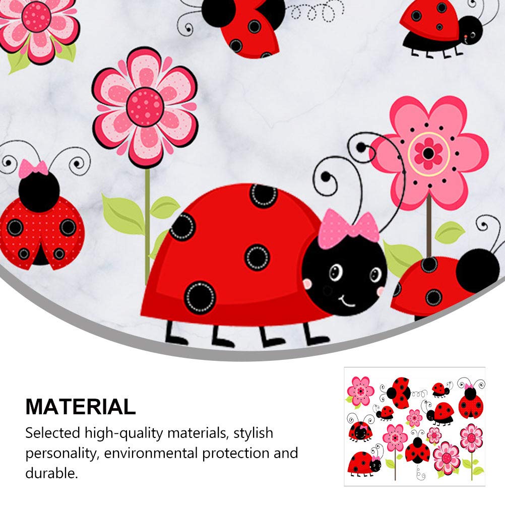 3 Pezzi Bambini Coccinella Murale Angolo Pvc Camera Da Letto Per Bambini Floreale Frigorifero Parete Animale Autoadesivo Modello Coccinella Camera Da Letto Vinile