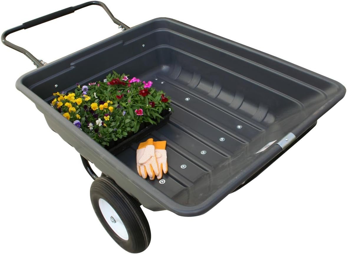 Rugged Ranch ESY7FF Easy Dump 7 Cubic Feet Muck Cart With Flat Free Tires