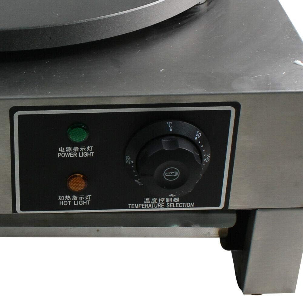 LFJD 3000W 15.7" Electric Crepe Maker Griddle Machine Hot Plate Cooktop Pancake Baker, Temperature adjustable 50-300℃ (122-572℉) US PLUG