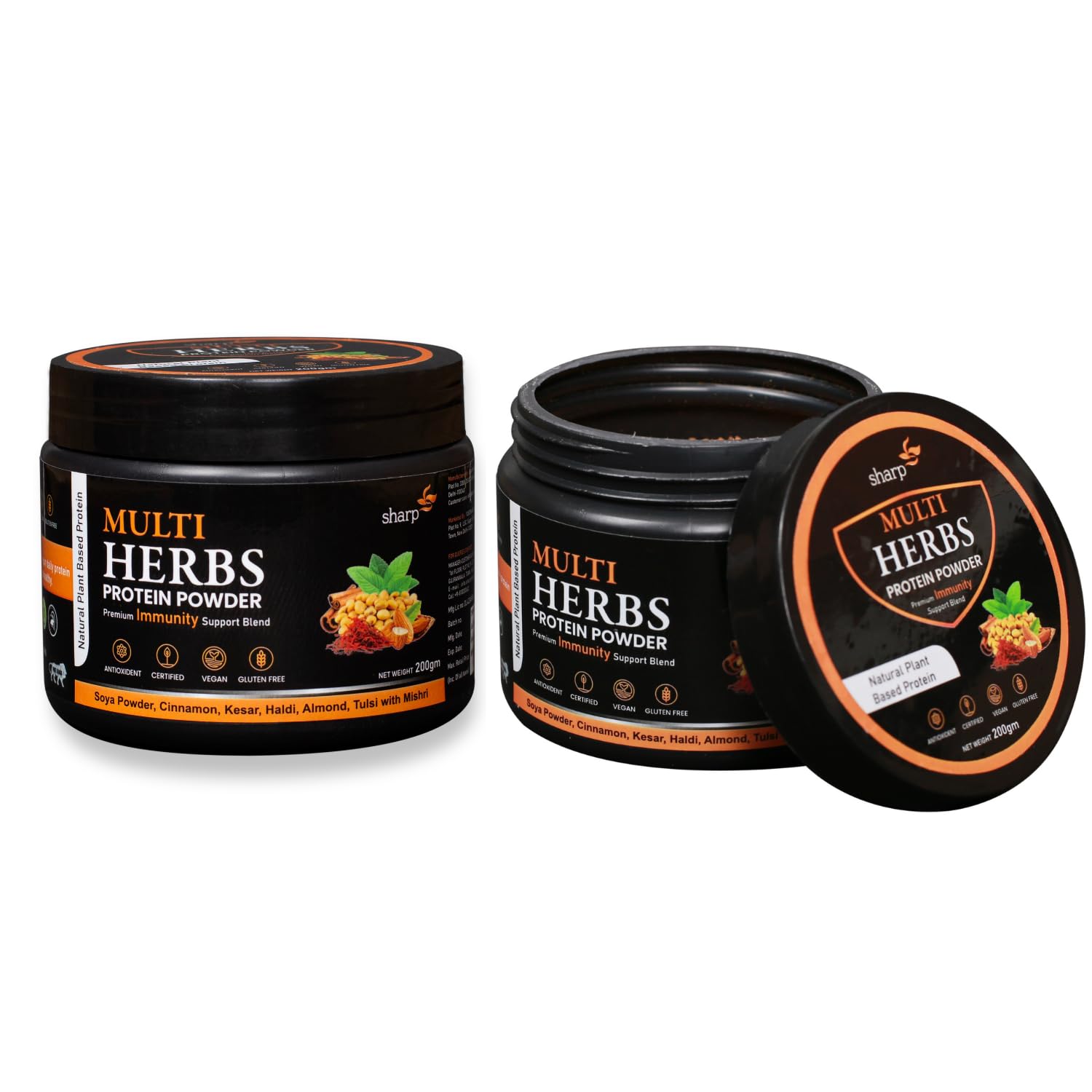 SHARP Protein Powder For Weight Loss (Pack of 2) || Protein Active for Women | Best Protein Powder for Women | Vegan | Higher Protein Absorption | Vital Nutrients to Support Strength, Immunity & Active Life | For Men & Women-200 Gm