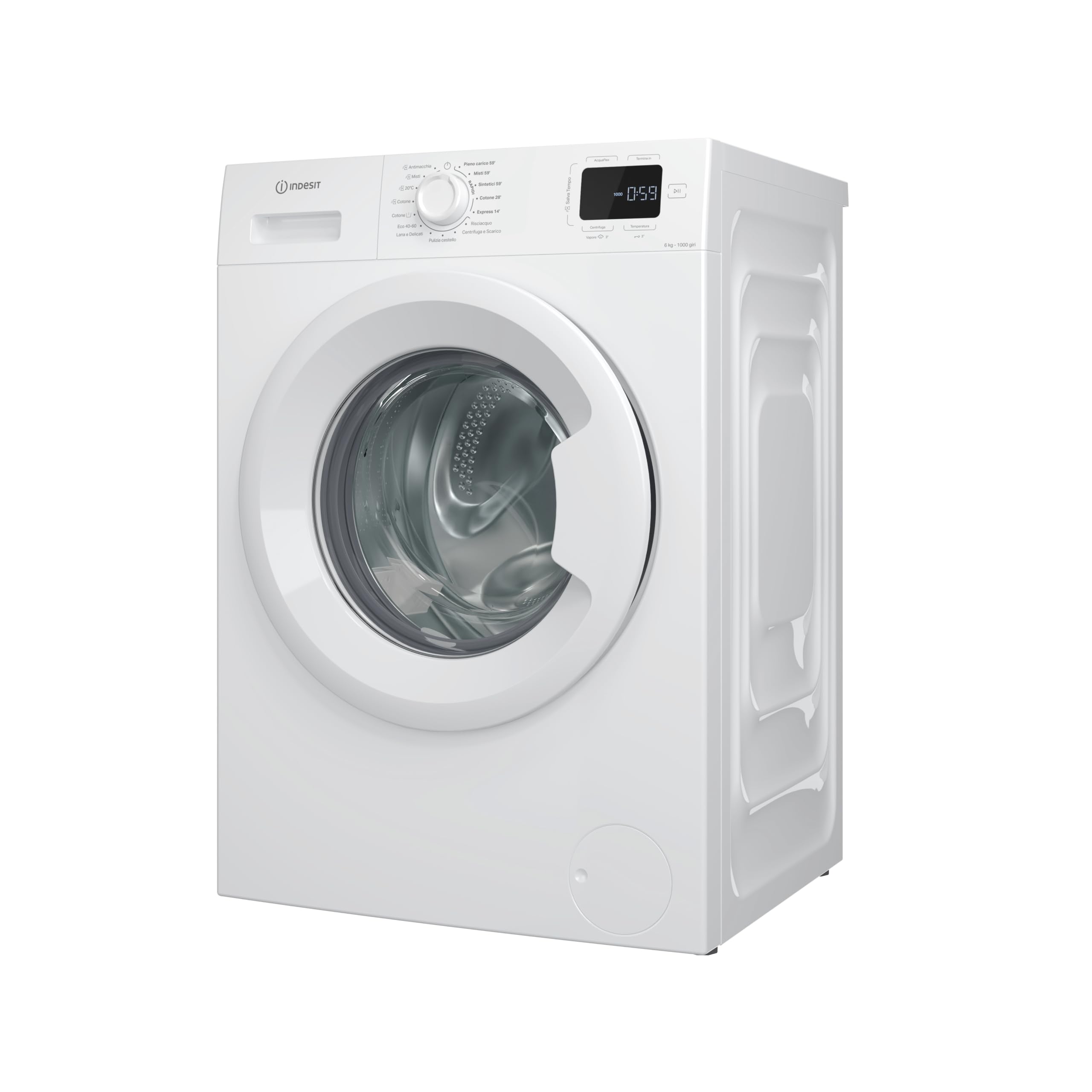 Indesit IM 640 MY TIME IT, Lavatrice 6 kg Libera Installazione Slim, Carica Frontale, Centrifuga 1000 Giri al Minuto, Dimensioni 84.5 x 60 x 44.6 cm, Classe Energetica B