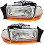Gold Shrine For Dodge Dakota 1994 1995 1996 1997 1998 1999 2000 2001 2002 2003 2004/Durango 1997-2003 Headlights Lamps Set Halogen Driver and Passenger Side