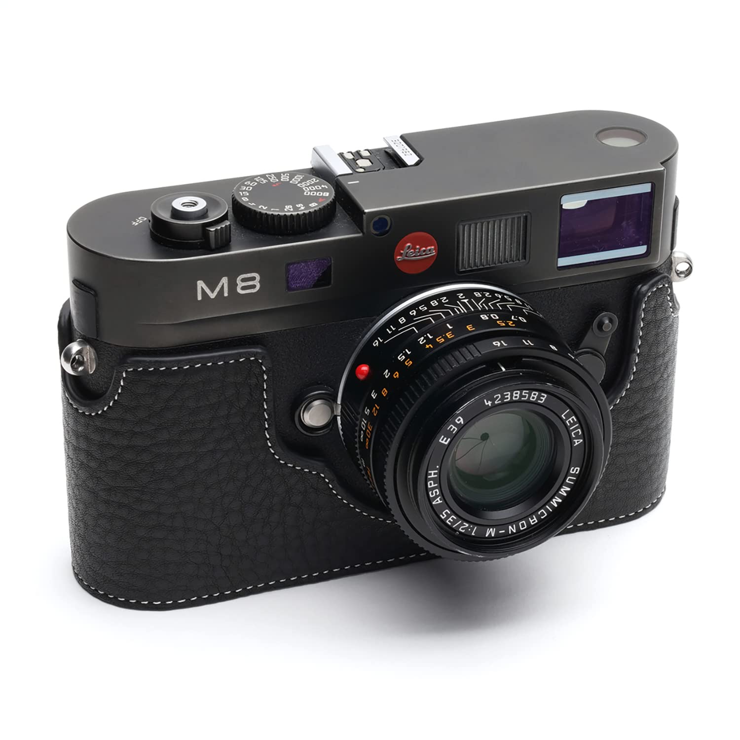 TP Handmade Genuine Real Leather Half Camera Case Bag Cover for Leica M8 M9 M9P M-E M Monochrome (Bl