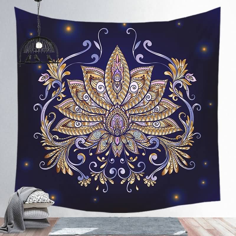 EHOMERY Tapizar Sofa Piscina Barato Vistoso Mandala Yoga Tapices Esotericos De Suelo para Piscinas Rectangulares para Decoración Sala Estar del Dormitorio 150X150Cm