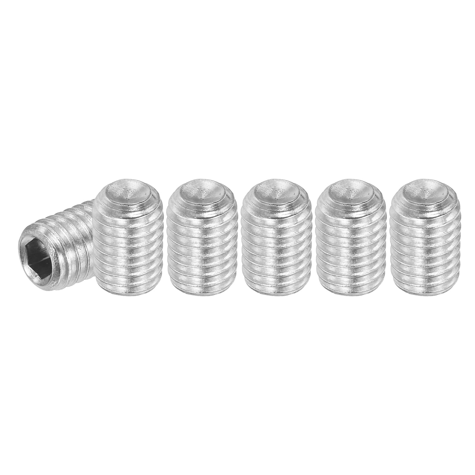PATIKIL 30 Pcs Hex Socket Grub Screw, M8x12mm Flat Point Grub Bolt 304 Stainless Steel Head Socket Set Screws for Door Handles Light Fixture Repair