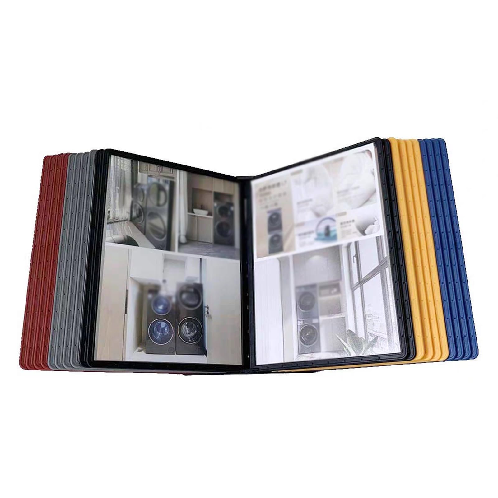 MYUYEE Wall Mount Reference Organizer - Desktop Flip Display Folder, 20 Double-Sided Display Pockets, Multifunctional Data Storage Folder, For Office Workshop Display A4 Documen