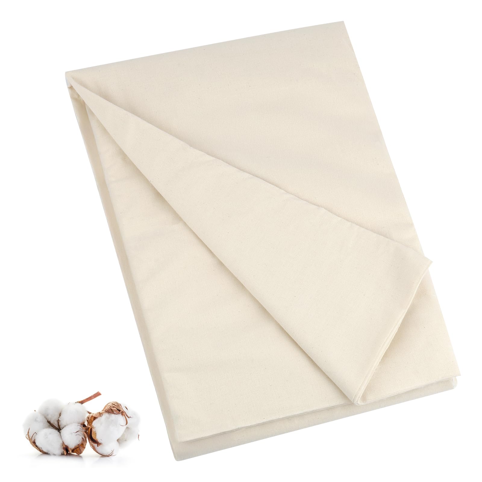 Photo 1 of PEASUG 100% Cotton Muslin Fabric, 63 Inch X 10 Yards Unbleached Muslin Fabric By The Yard, Medium Weight Draping Fabrics Suitable for Sewing Embroidery, Garments, Crafts Material-Natural