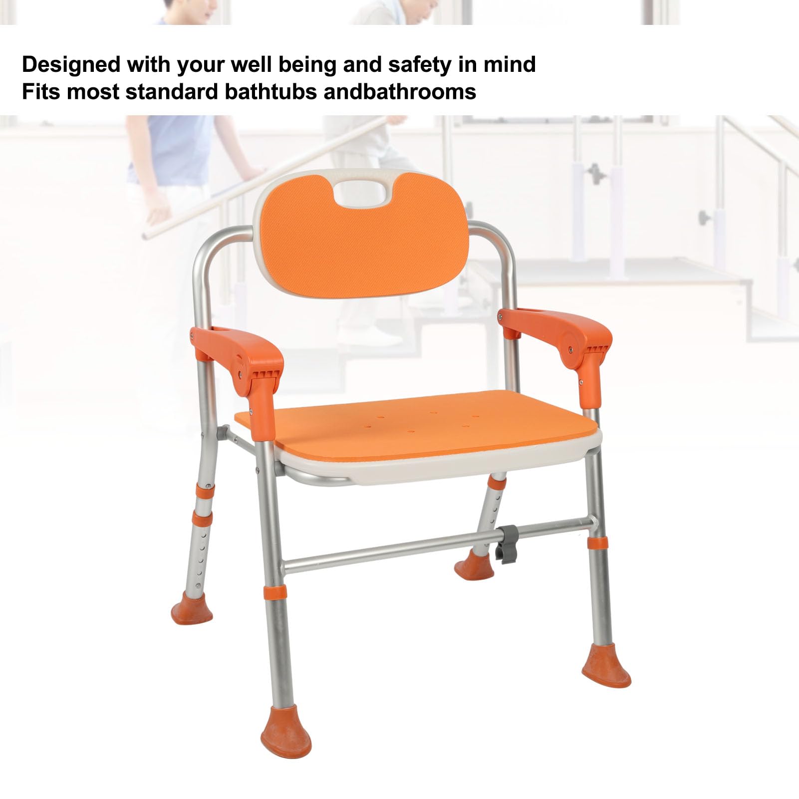 Aluminio Silla de Ducha Plegable Baño Antideslizante Ventosas