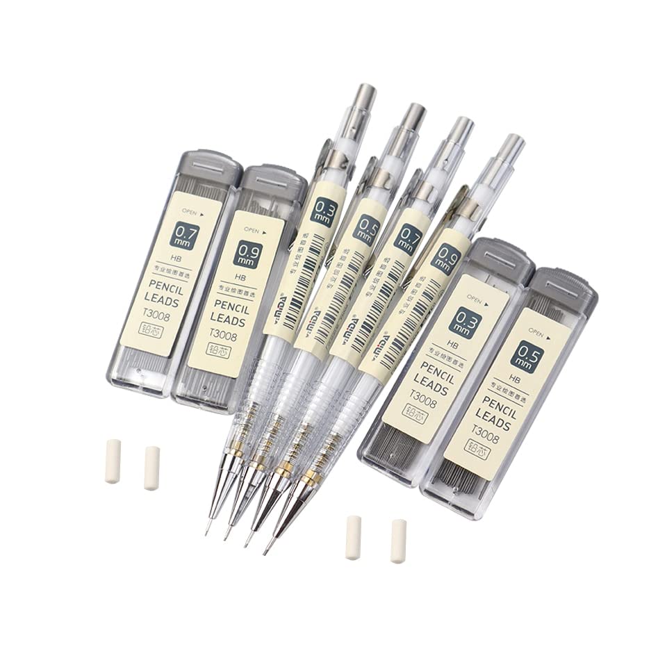 Ołówki Ołówki mechaniczne Wkłady HB 0,3/0,5/0,7/0,9 mm Zestaw ołówków automatycznych Rysunek Szkic Biuro Szkolne (1 pudełko) (1 pudełko)
