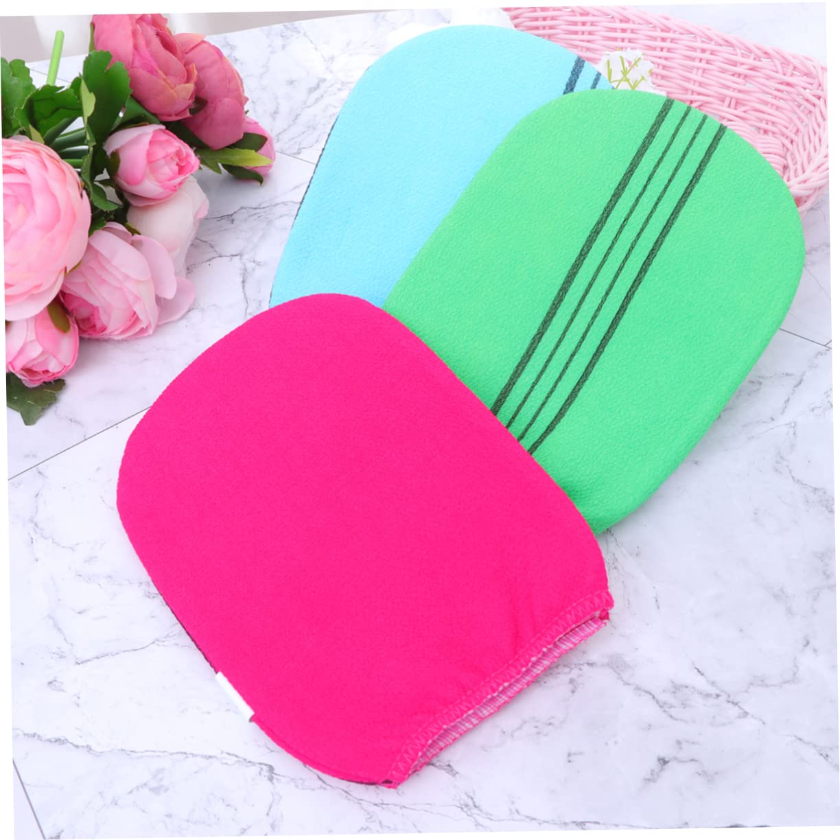 Healvian 18 Piezas guantes baño exfoliantes guantes exfoliantes exfoliating gloves ducha exfoliante bath toalla manoplas baño accesorio baño guantes ducha tómate un baño tina
