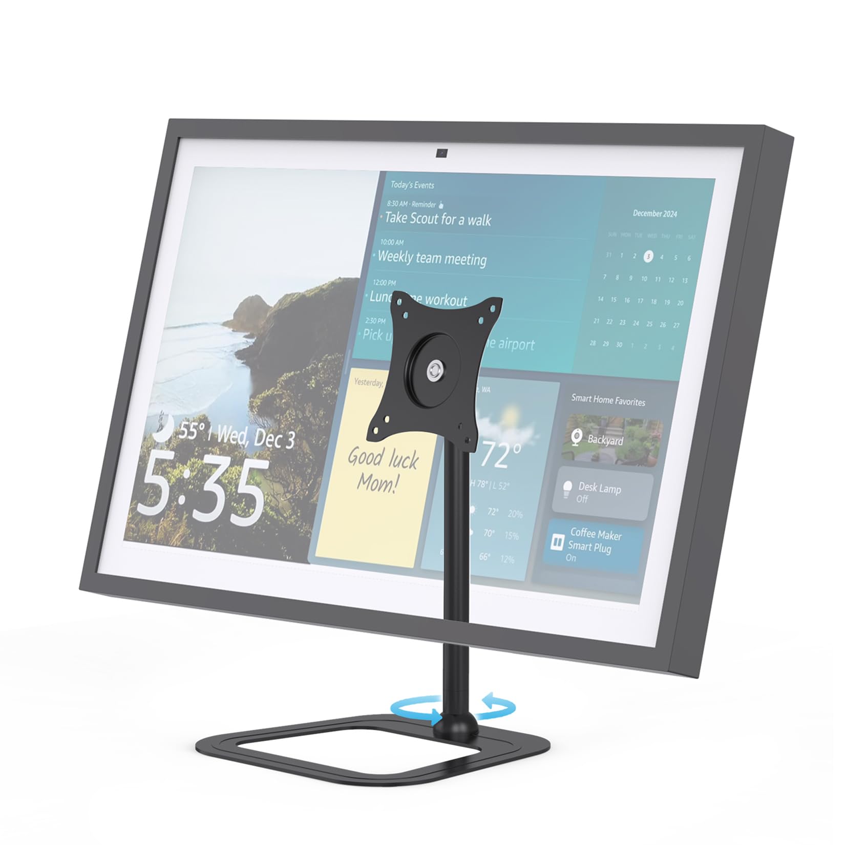 Almoz Swivel and Tilt Stand for Show 15, Raise Up to 10" From Desk, Metal Show 15 Mount With Stable Big Base, Easy to Assemble and Change Horizontal-Vertical Mode-picture-15