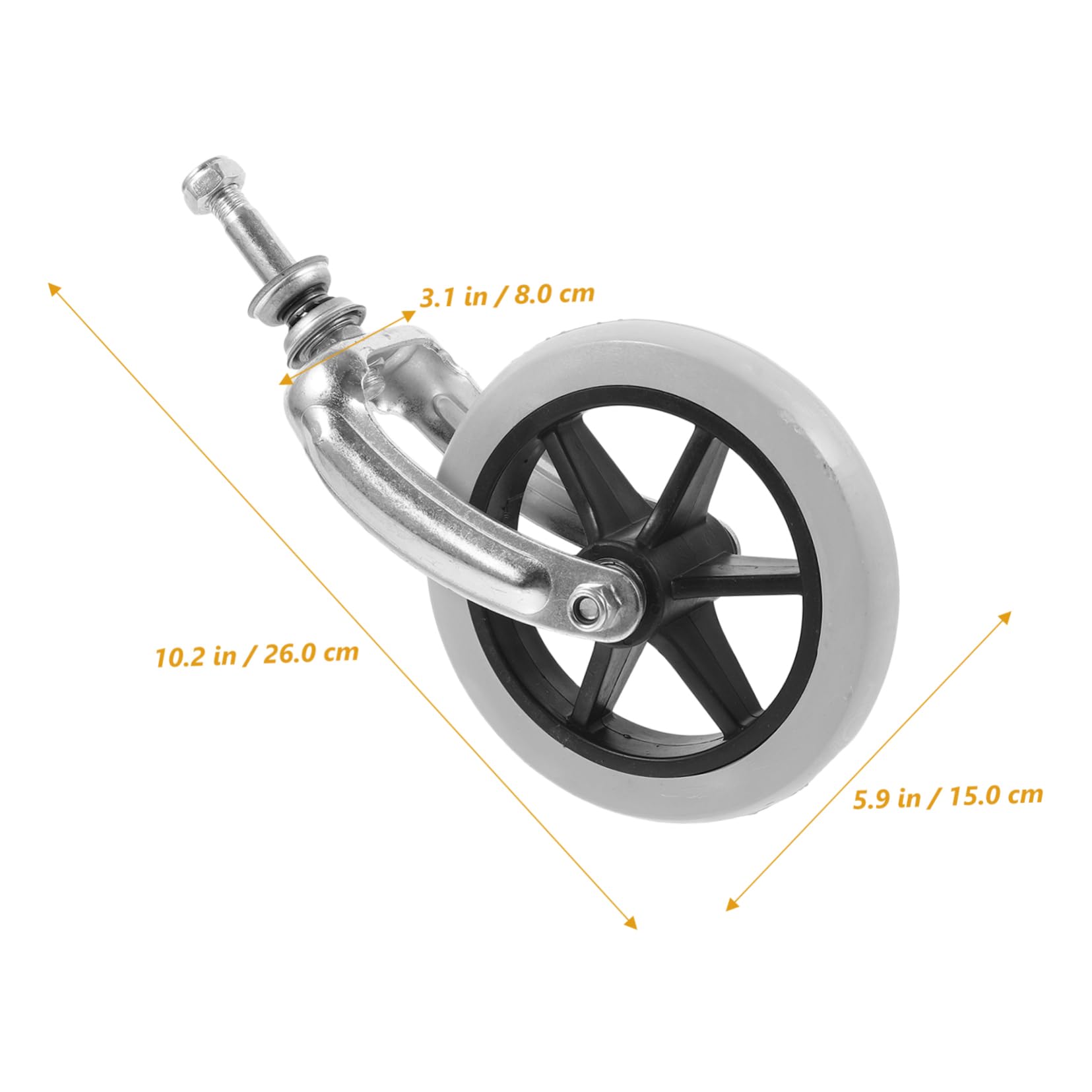 FOMIYES Replacement Wheels for Wheelchairs Front Fork Bearings 6inches Soft Wheelchair Wheels Gray