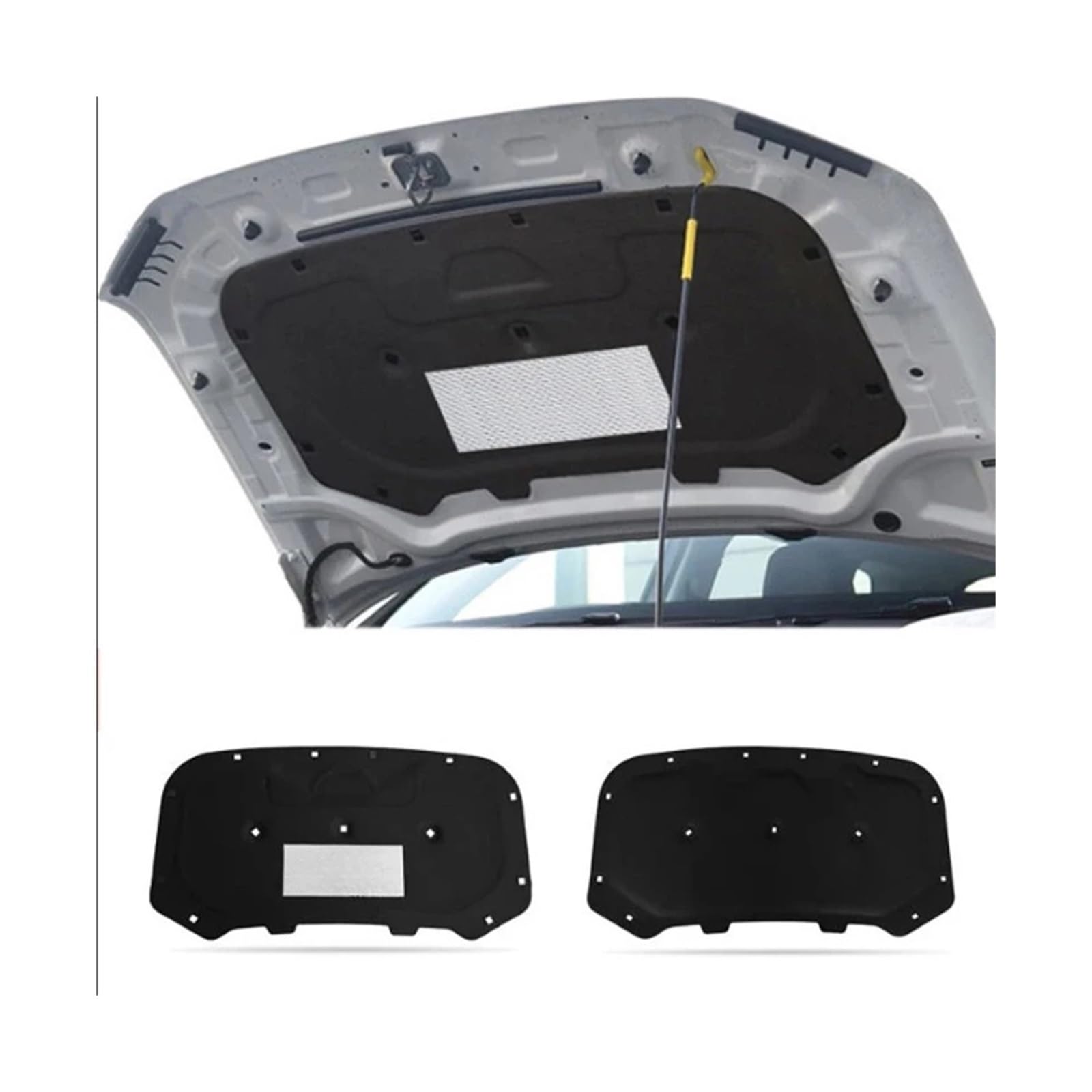 Dlkaddkgf B Compatible For Vw Taos Tharu 2019-2024 Front Hood Engine Sound Pads Heat Insulation Carpets Auto Accessories