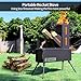 Rocket Stove Portable Folding Wood Burning Camping Stove for Outdoor Cooking, Picnic, BBQ, Hunting, Fishing, Cast Steel Pocket Rocket Stove with Carrying Bag