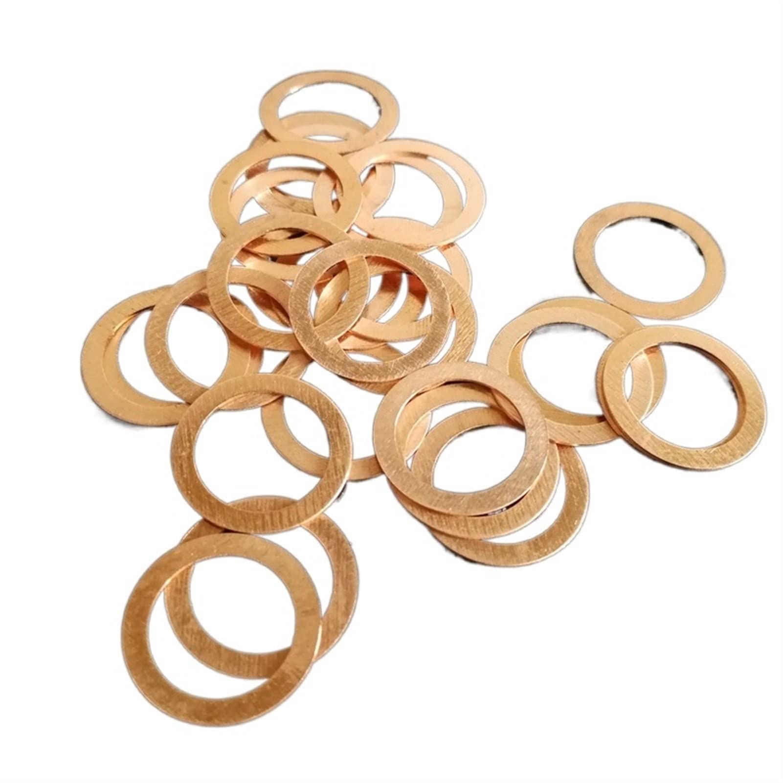 Rondelle, rondelle piatte Penny in metallo, M26 Guarnizione di tenuta Diametro interno Anello di tenuta Lamiera sottile T3 Rondella in rame rosso(10pcs,26x31x2)