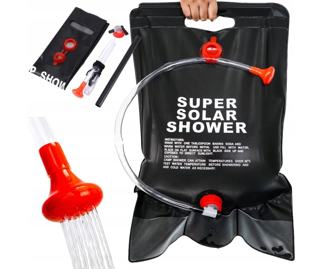 GEEZY Solar Shower Bag Outdoor Picnic Hiking Travel Shower Head Portable Camping Hot Water Bath Folding