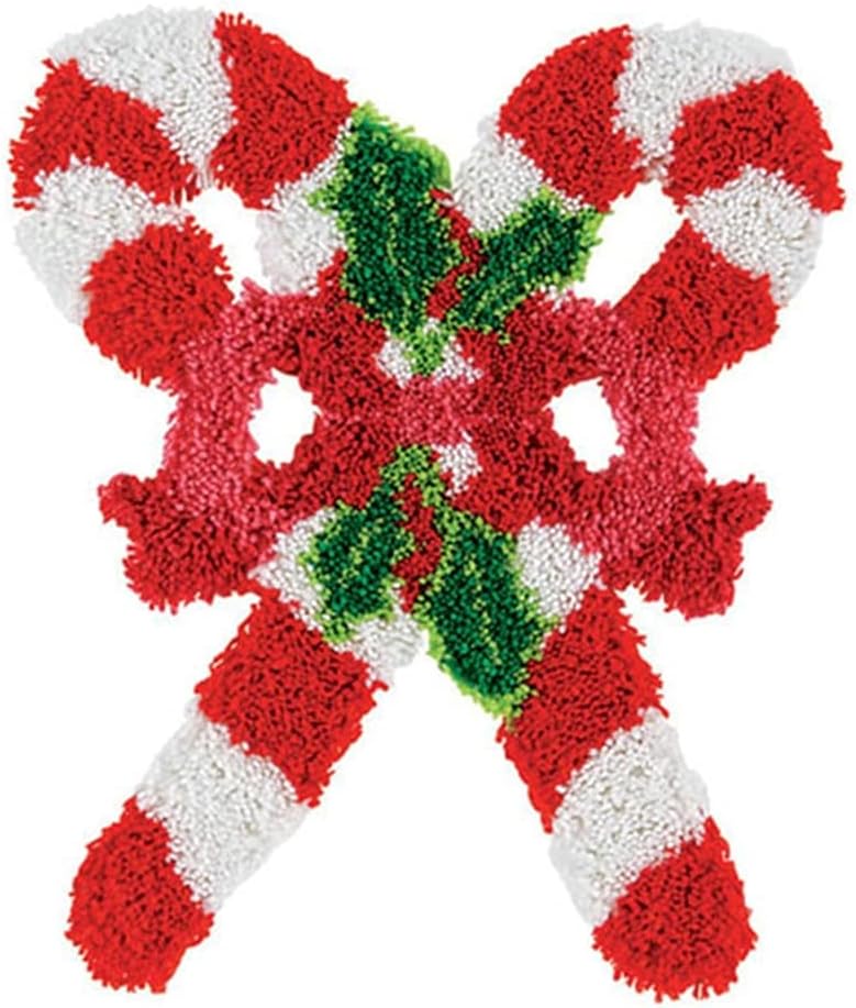 LAPATAIN Latch Hook Kits DIY Crochet Yarn Kits,Christmas Sleigh Carpet Embroidery Hook Rug Kit Needlework Sets Cushion for Adults Home Decor 15x20inch