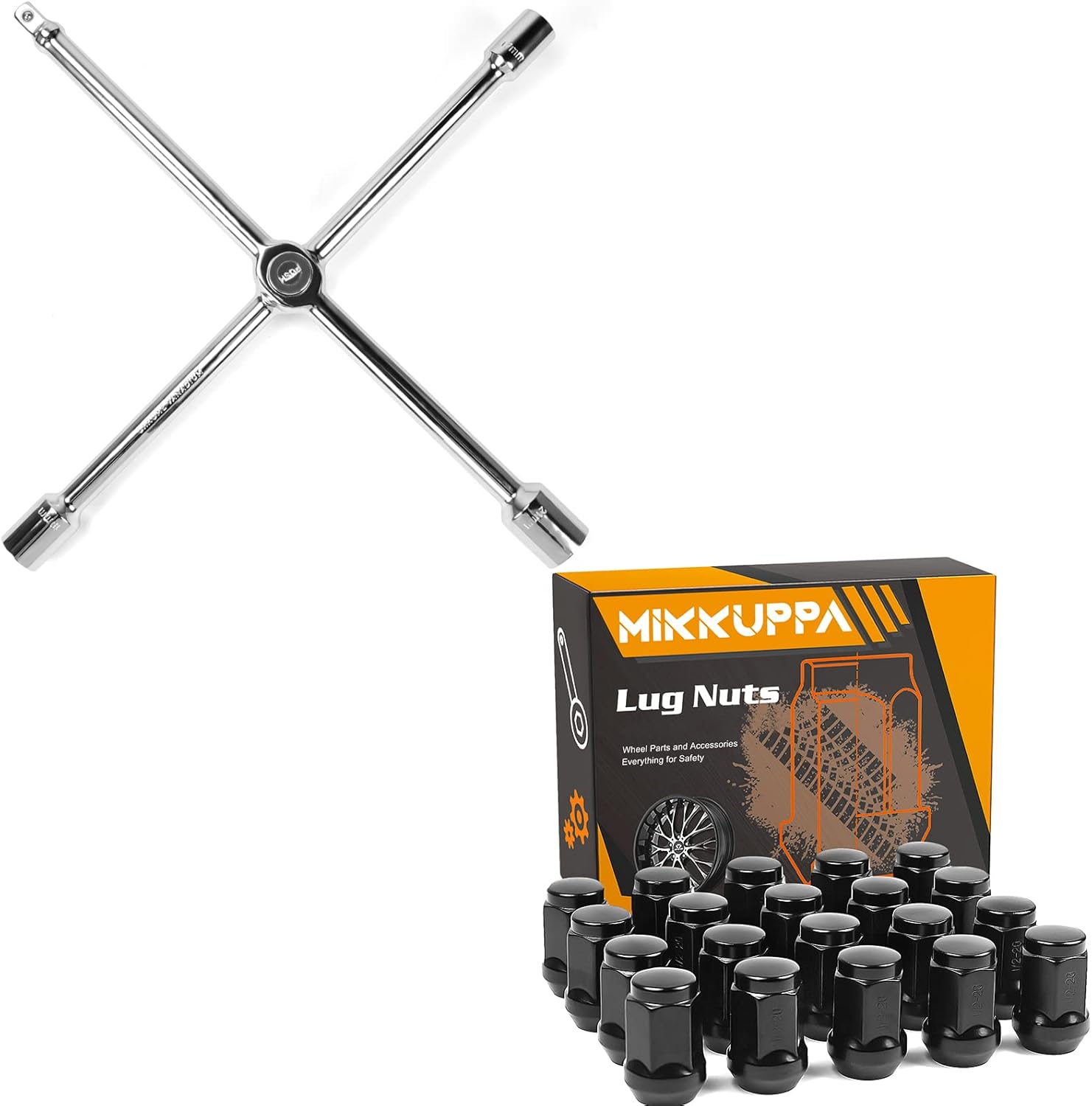 MIKKUPPA 1/220 Lug Nuts & Lug Wrench Replacement for